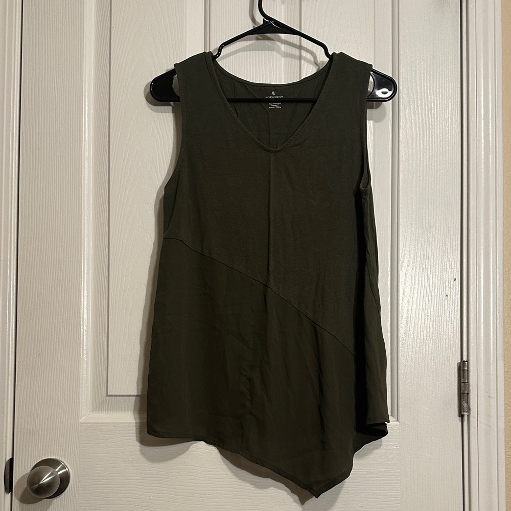 Worthington Olive Asymmetrical Tank Top